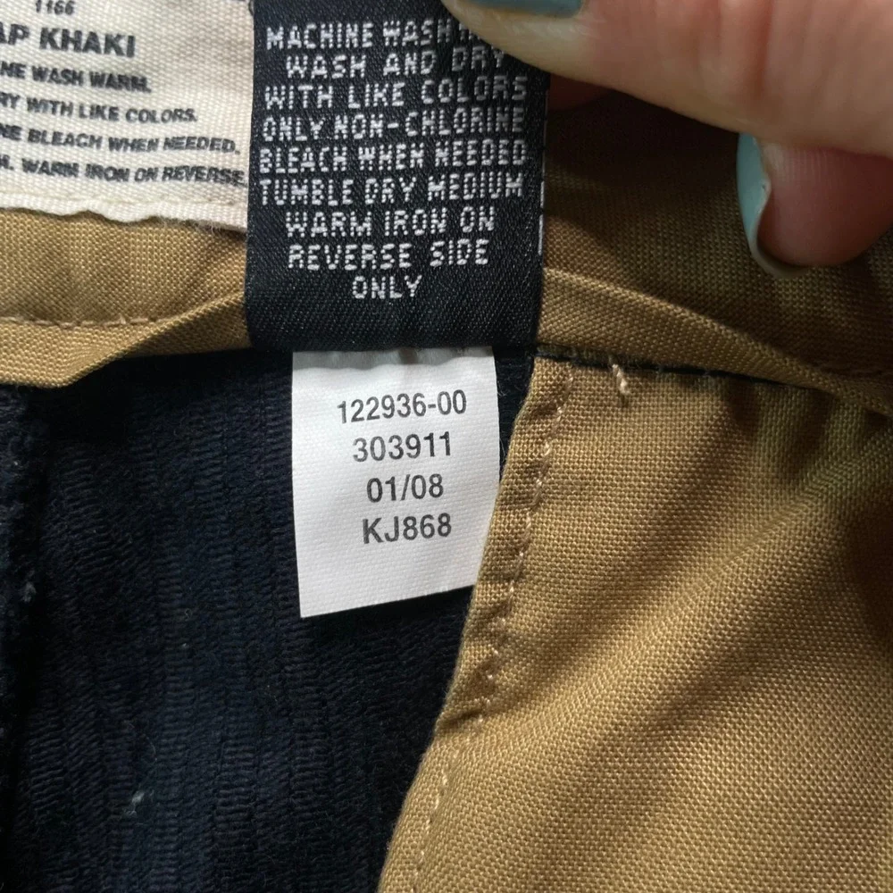 Gap Corduroy Pants Men's 34x30 Black Wide Wale Cotton Khaki